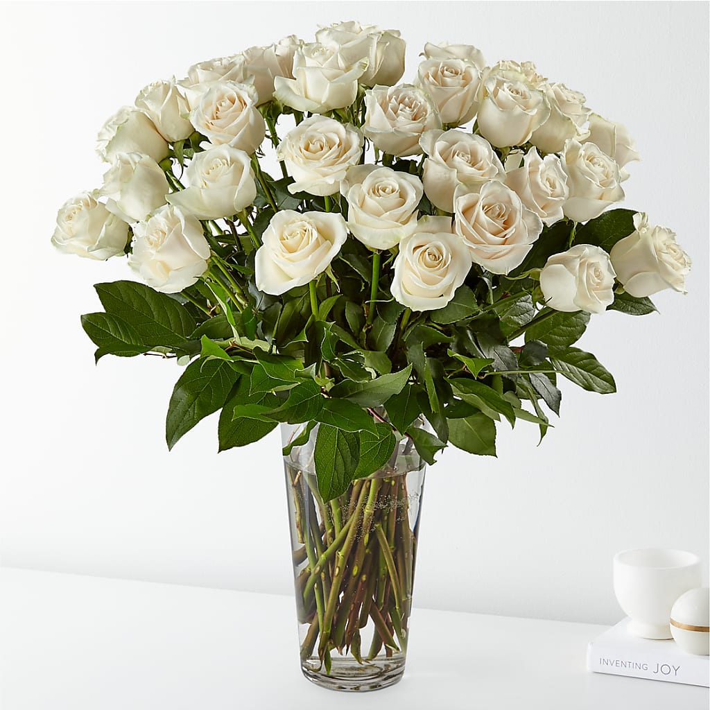 Long Stem White Rose Bouquet – TIGERLILY'S FLOWERS, Broken Arrow OK