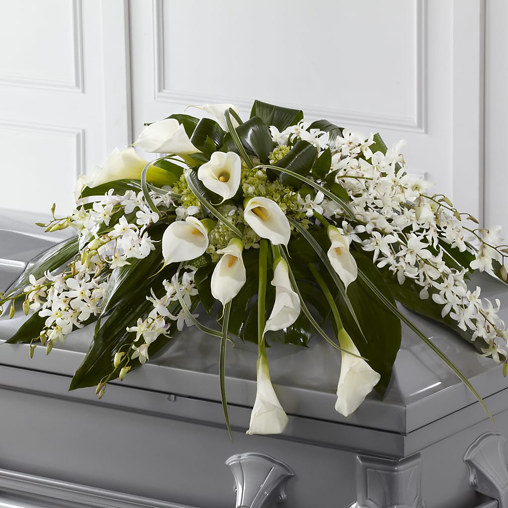 Angel Wings Casket Spray – TIGERLILY'S FLOWERS, Broken Arrow OK