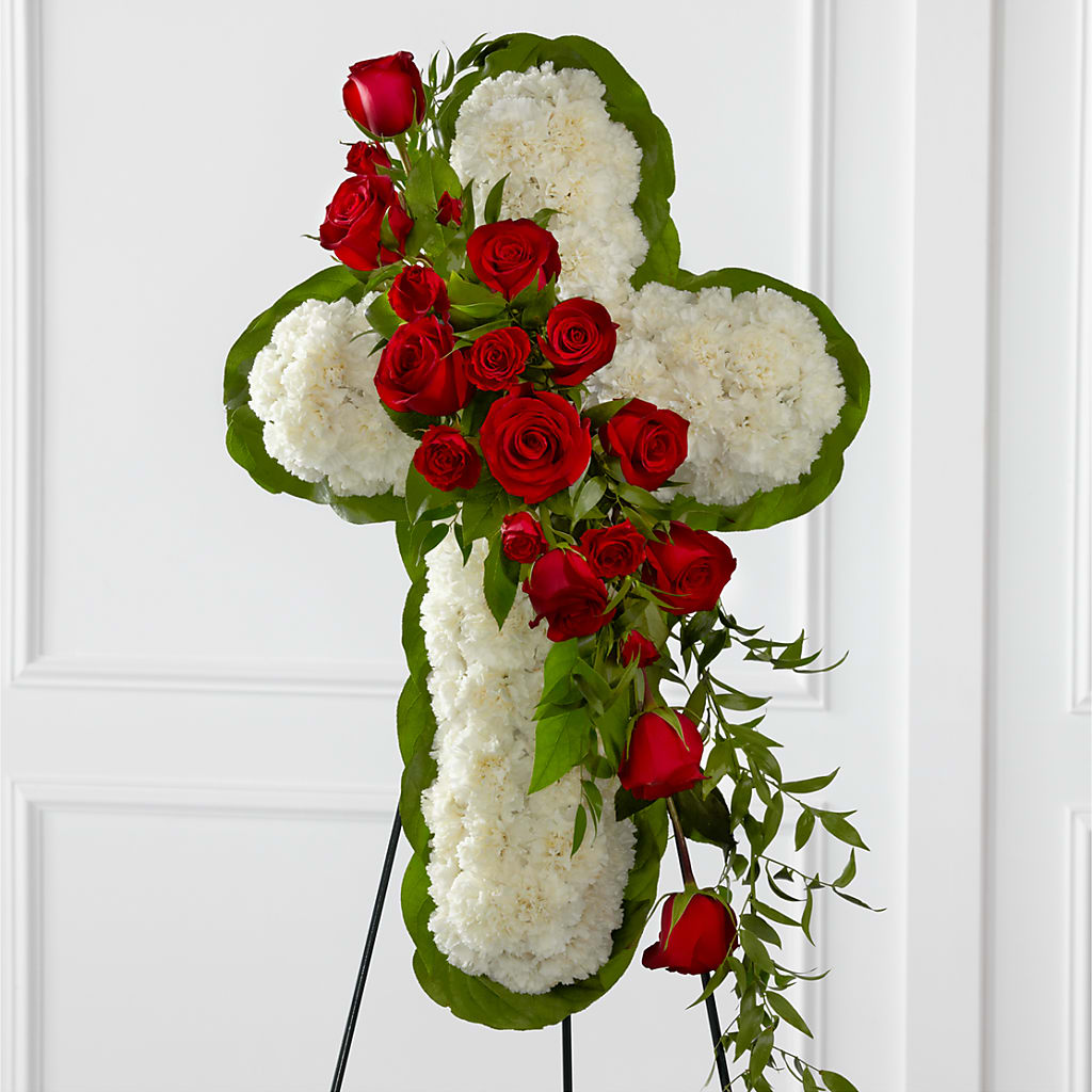 Floral Cross Easel – TIGERLILY'S FLOWERS, Broken Arrow OK