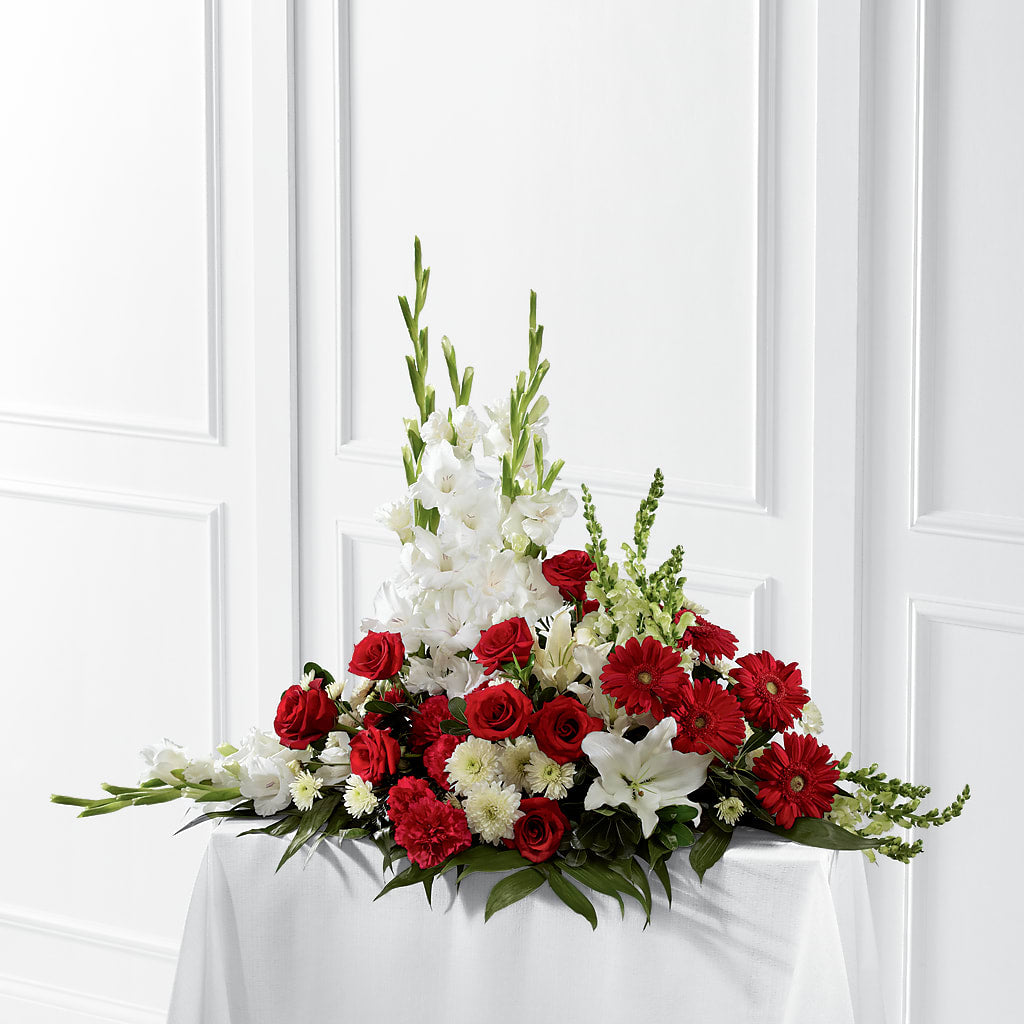 Crimson & White Arrangement – TIGERLILY'S FLOWERS, Broken Arrow OK