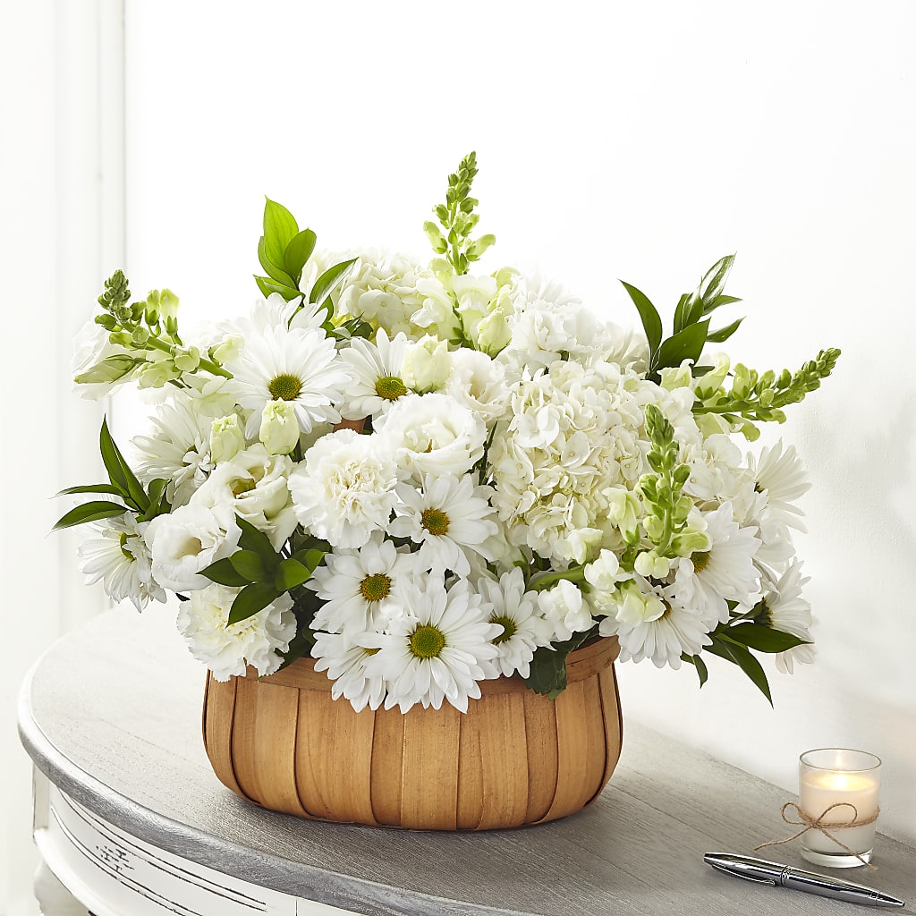 Pure Ivory Basket – TIGERLILY'S FLOWERS, Broken Arrow OK