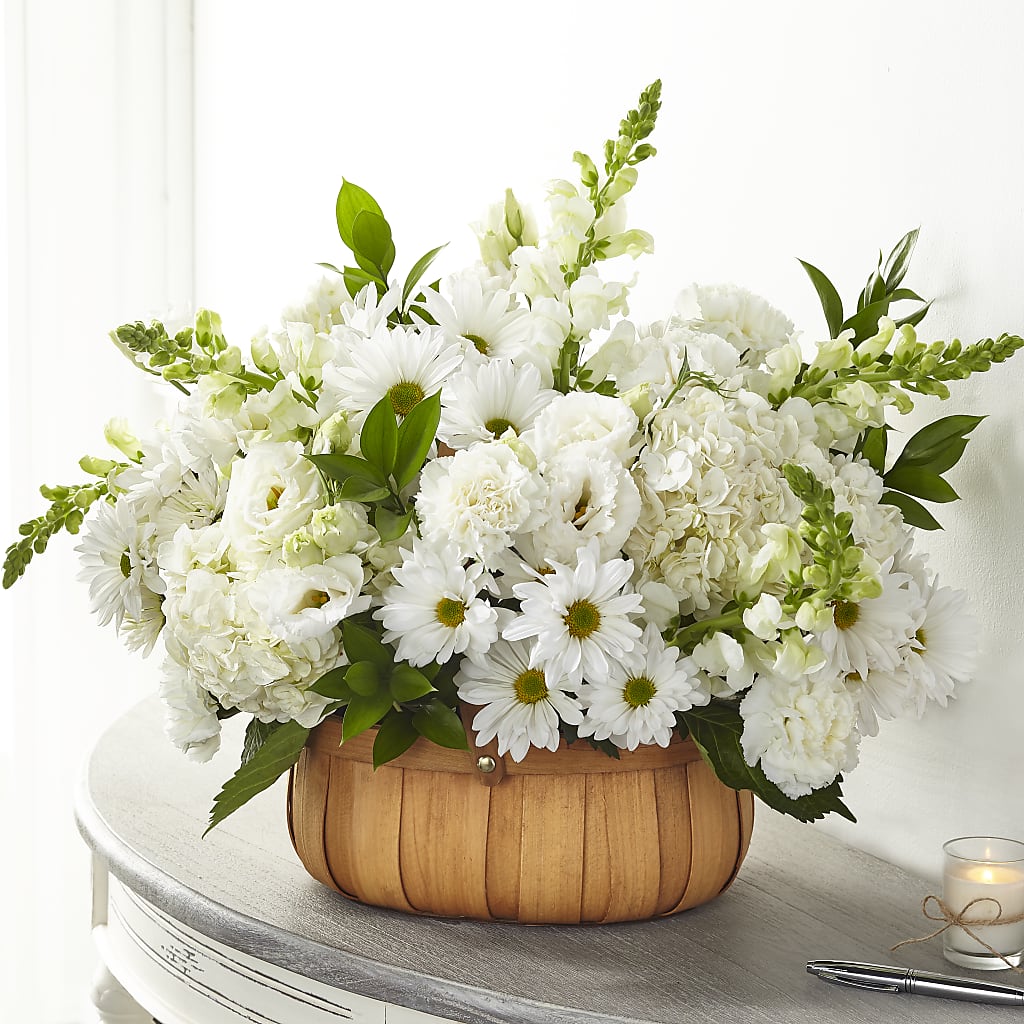 Pure Ivory Basket – TIGERLILY'S FLOWERS, Broken Arrow OK