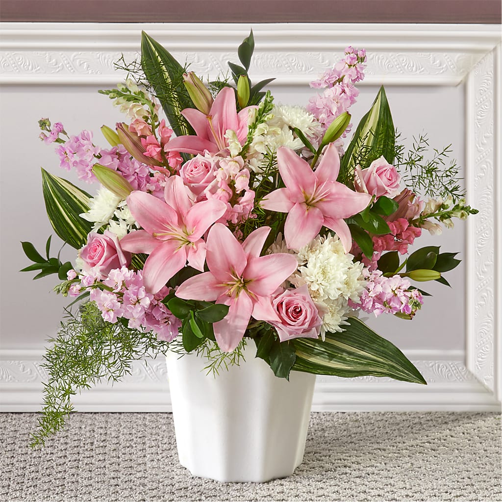 Simply Serene Floor Basket – TIGERLILY'S FLOWERS, Broken Arrow OK