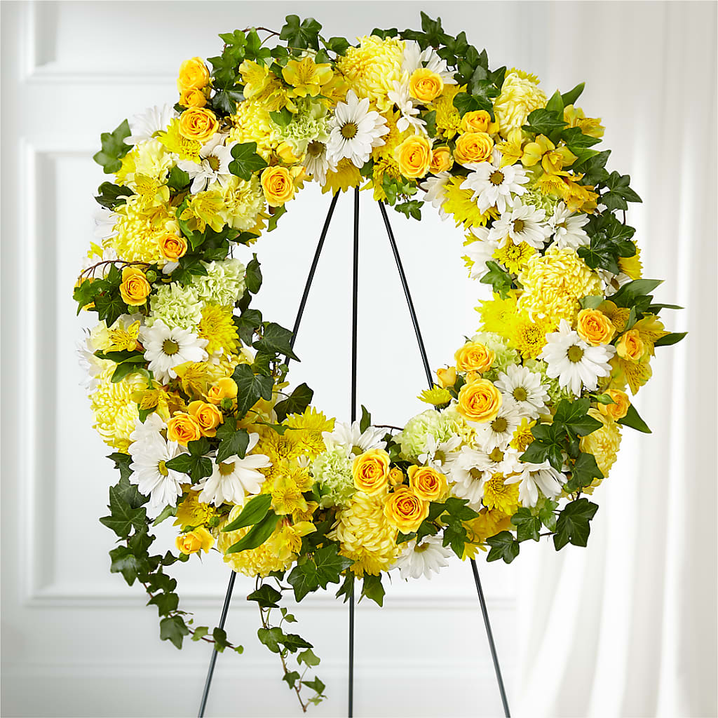 Golden Remembrance Wreath – TIGERLILY'S FLOWERS, Broken Arrow OK
