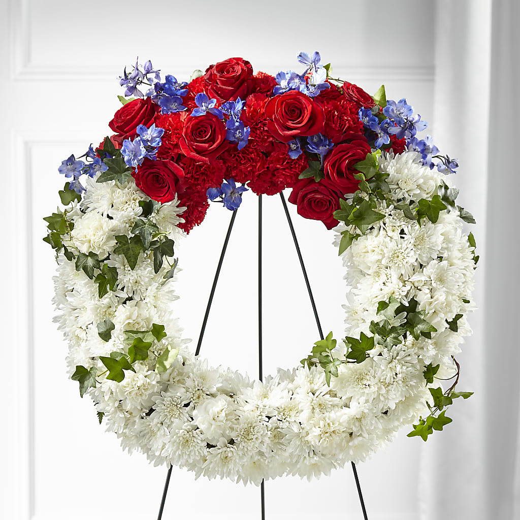 Patriotic Passion Wreath – TIGERLILY'S FLOWERS, Broken Arrow OK