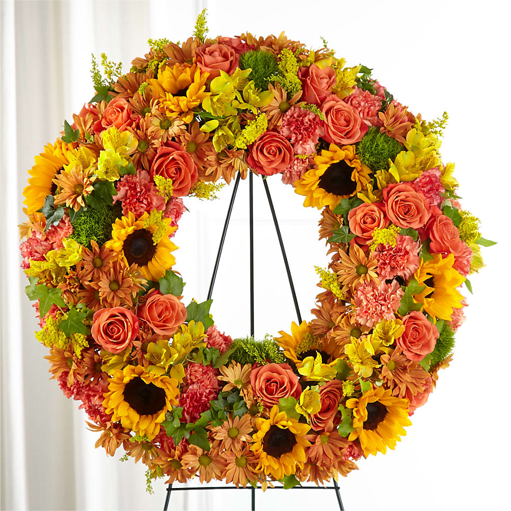 Autumnal Memories Wreath (Standard) – TIGERLILY'S FLOWERS, Broken Arrow OK