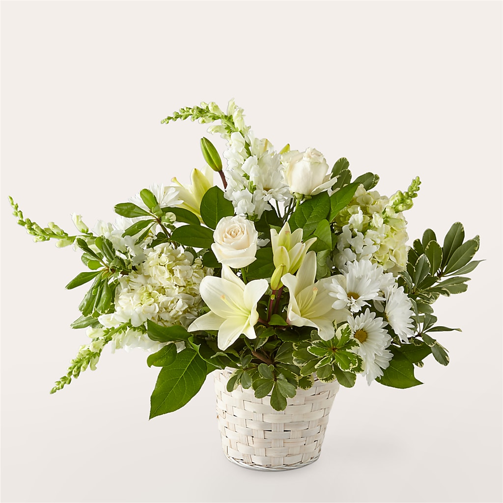 Ivory Elegance Floral Basket – TIGERLILY'S FLOWERS, Broken Arrow OK