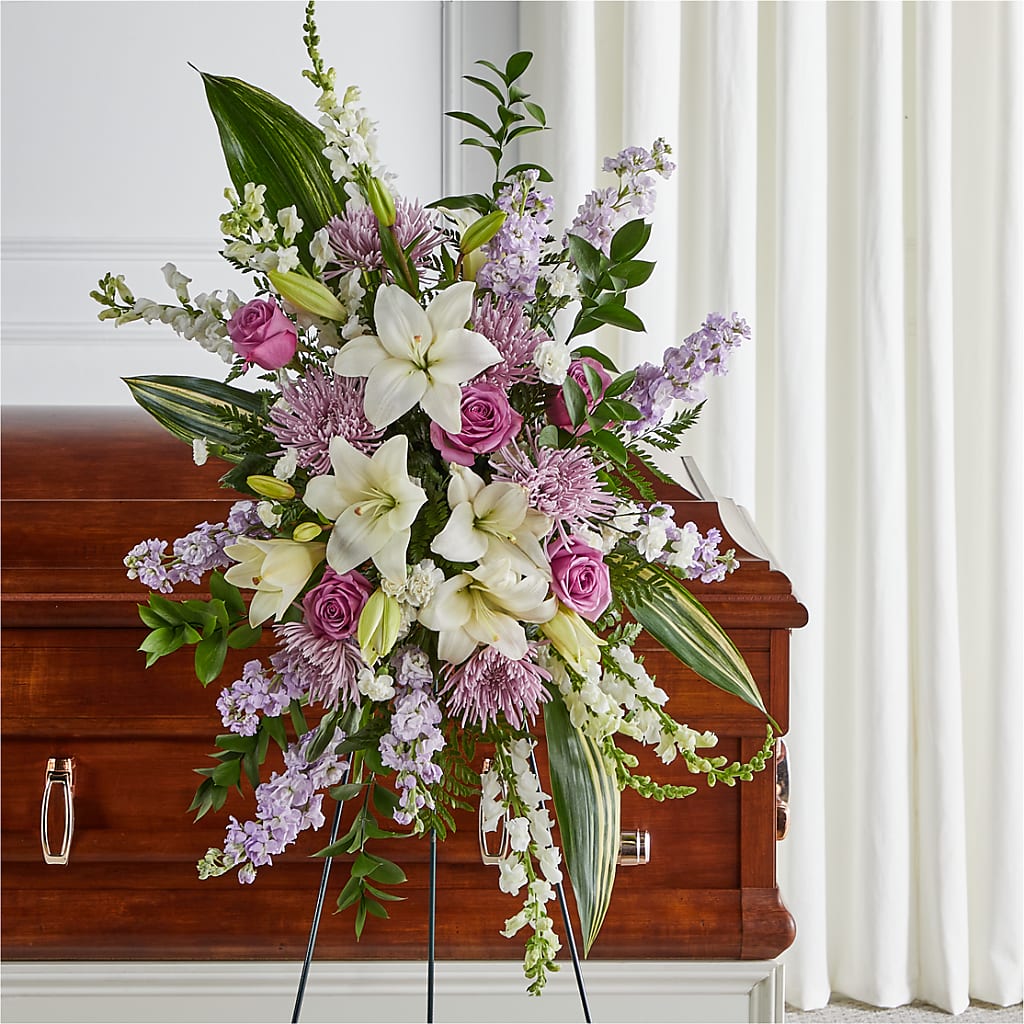 Grateful Hearts Standing Spray – TIGERLILY'S FLOWERS, Broken Arrow OK