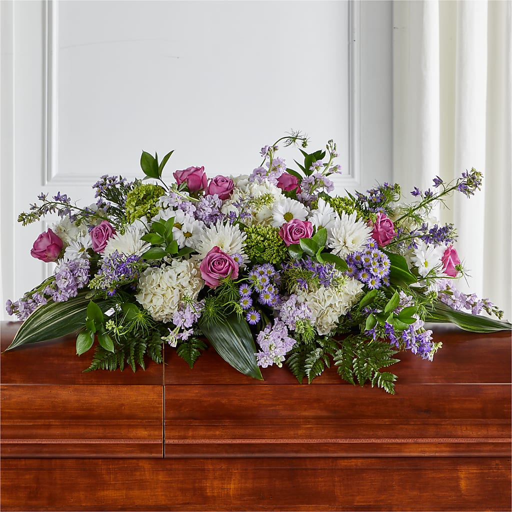 Meadows of Serenity Casket Spray – TIGERLILY'S FLOWERS, Broken Arrow OK