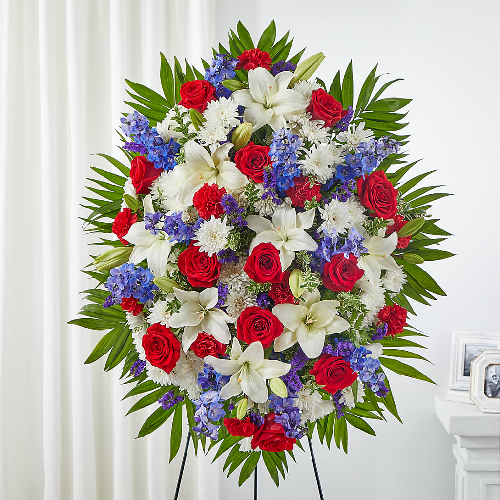 Cherished Service Standing Spray – TIGERLILY'S FLOWERS, Broken Arrow OK