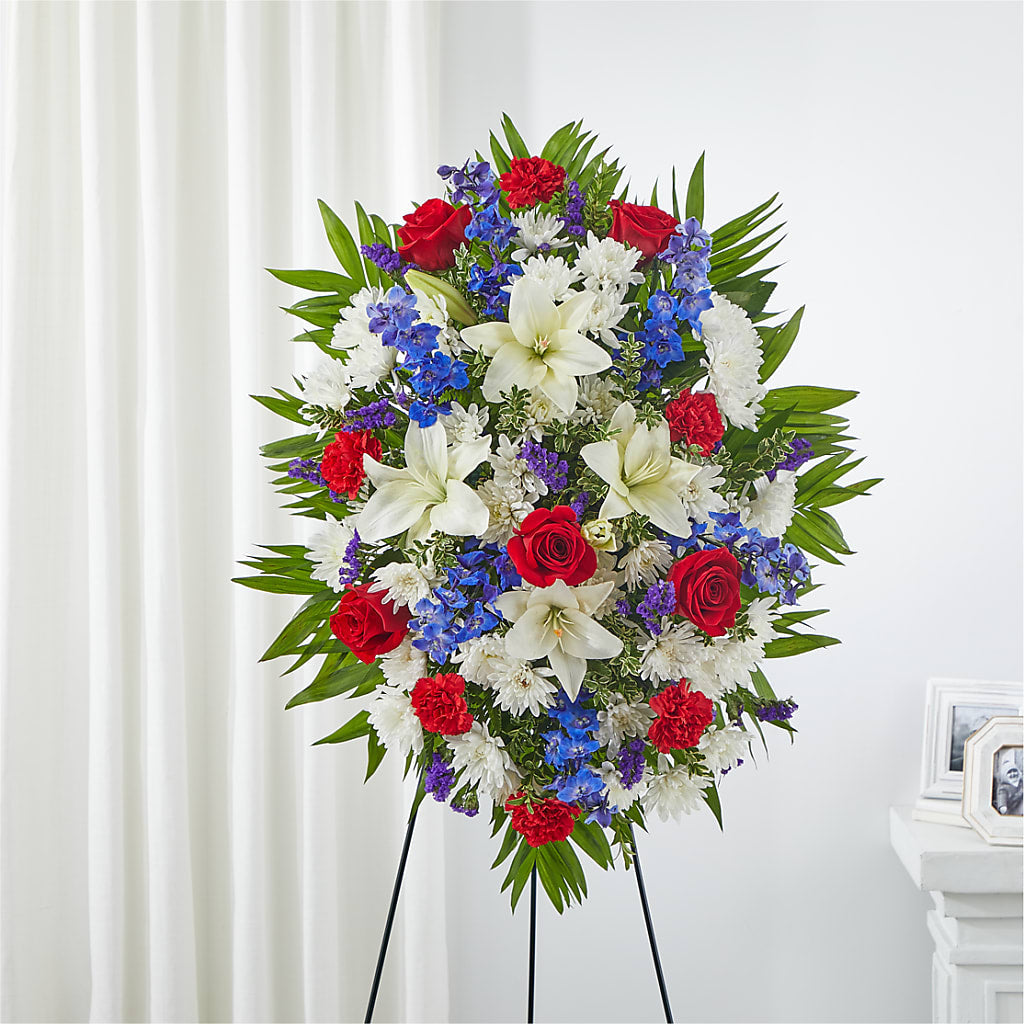 Cherished Service Standing Spray – TIGERLILY'S FLOWERS, Broken Arrow OK