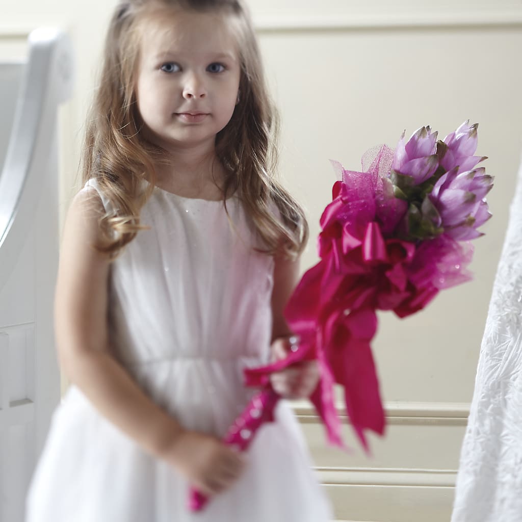 Sparkle Pink Flower Girl Bouquet – TIGERLILY'S FLOWERS, Broken Arrow OK