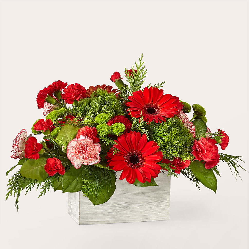 Lily Rudolph The Rudolph Bouquet – green, red flower arrangement | Broken Arrow, OK ...