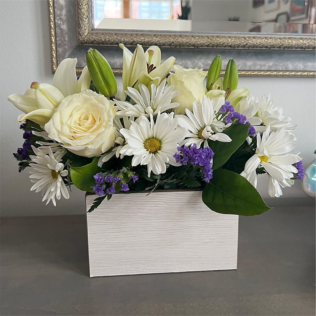 Beyond Blue Box Bouquet – TIGERLILY'S FLOWERS, Broken Arrow OK