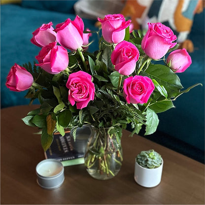 Long Stem Pink Rose Bouquet – TIGERLILY'S FLOWERS, Broken Arrow OK