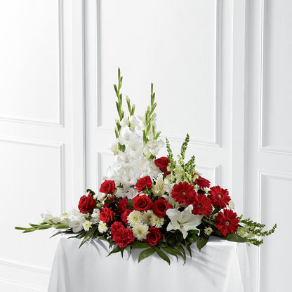 Crimson & White Arrangement – TIGERLILY'S FLOWERS, Broken Arrow OK