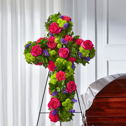 Tribute Rose Floral Cross – TIGERLILY'S FLOWERS, Broken Arrow OK