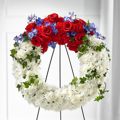 Patriotic Passion Wreath – TIGERLILY'S FLOWERS, Broken Arrow OK