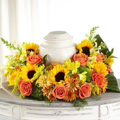 Faithful Sunflower Cremation Adornment – TIGERLILY'S FLOWERS, Broken Arrow OK