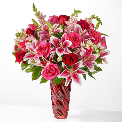 Always You Bouquet with Red Vase