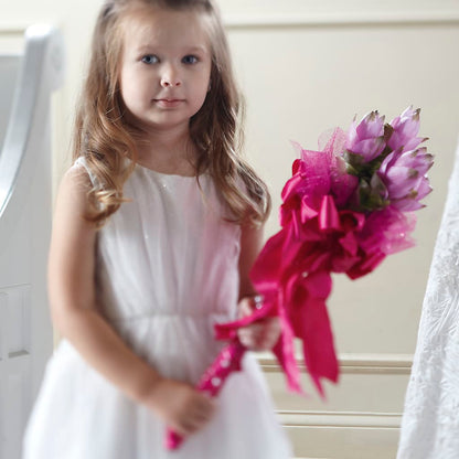 Sparkle Pink Flower Girl Bouquet – TIGERLILY'S FLOWERS, Broken Arrow OK